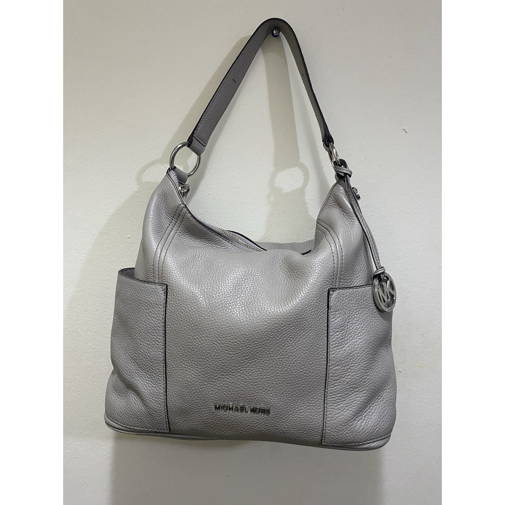 Michael Kors Grey Leather 2WAY Shoulder Bag and Matching Wallet Set